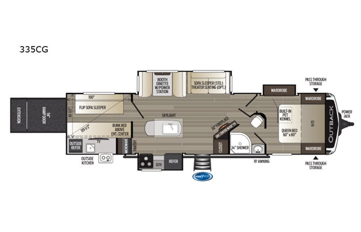 Representative floor plan provided by a trusted RVshare partner.