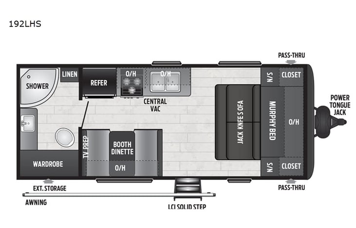 Representative floor plan provided by a trusted RVshare partner.