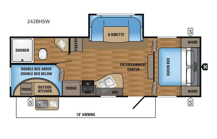 Representative floor plan provided by a trusted RVshare partner.