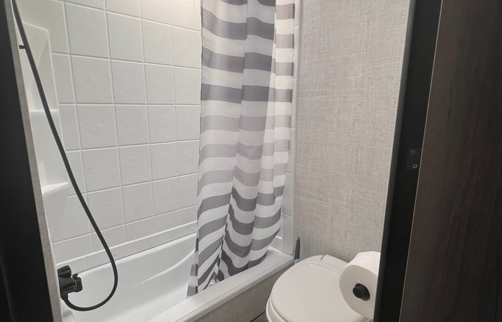 private shower and toilet