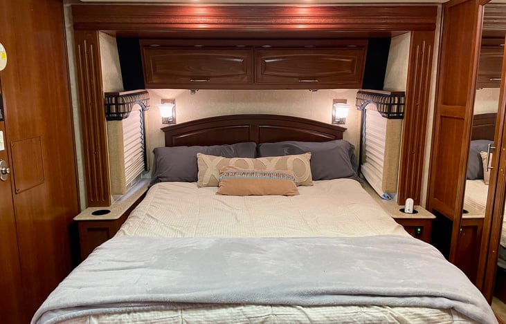 Master bedroom has it's own slide-out and is HUGE! It also has a sleep number mattress and TONS of closet space!