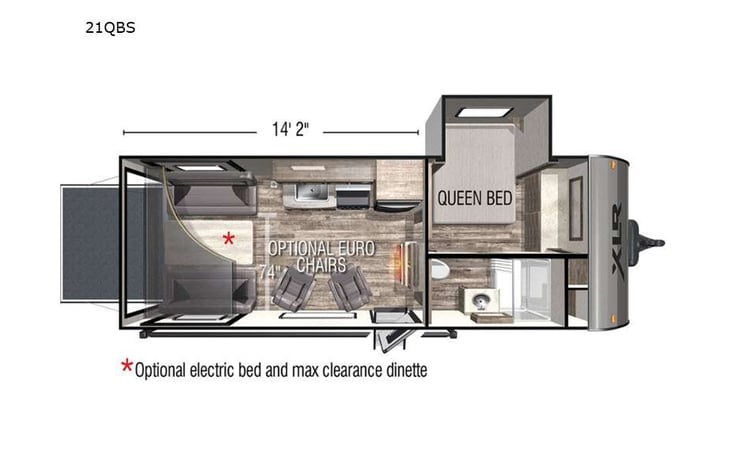 Representative floor plan provided by a trusted RVshare partner.