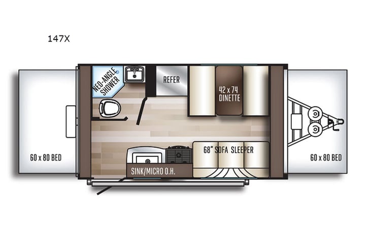 Representative floor plan provided by a trusted RVshare partner.