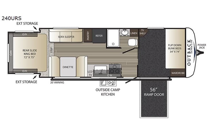 Representative floor plan provided by a trusted RVshare partner.