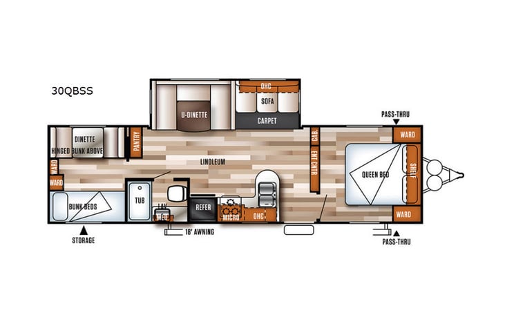 Representative floor plan provided by a trusted RVshare partner.