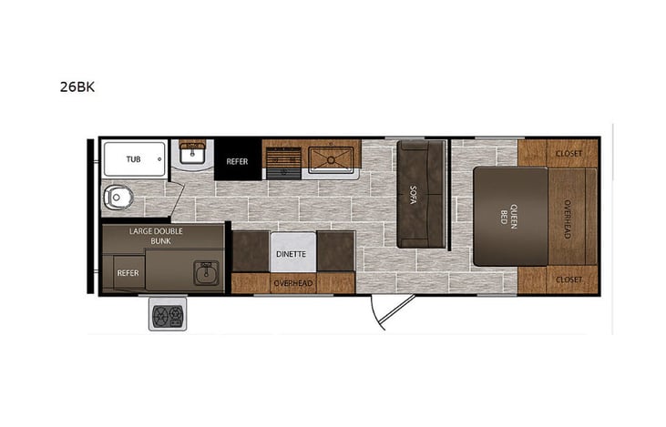 Representative floor plan provided by a trusted RVshare partner.