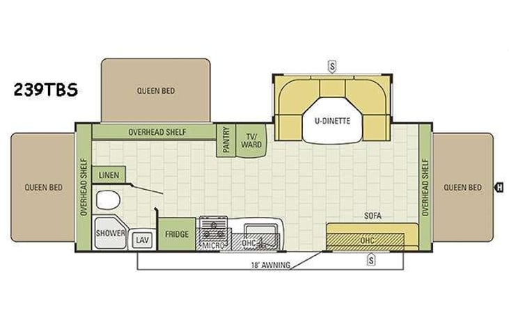 Representative floor plan provided by a trusted RVshare partner.