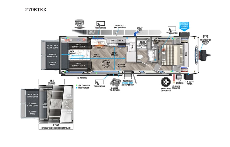 Representative floor plan provided by a trusted RVshare partner.