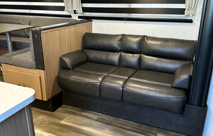 Leather sofa can covert to a bed