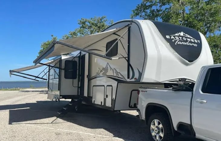 Two awnings for outdoor comfort.