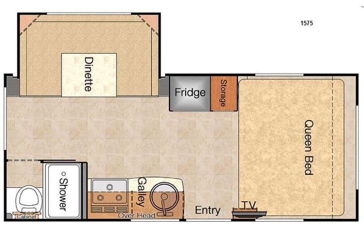 Representative floor plan provided by a trusted RVshare partner.