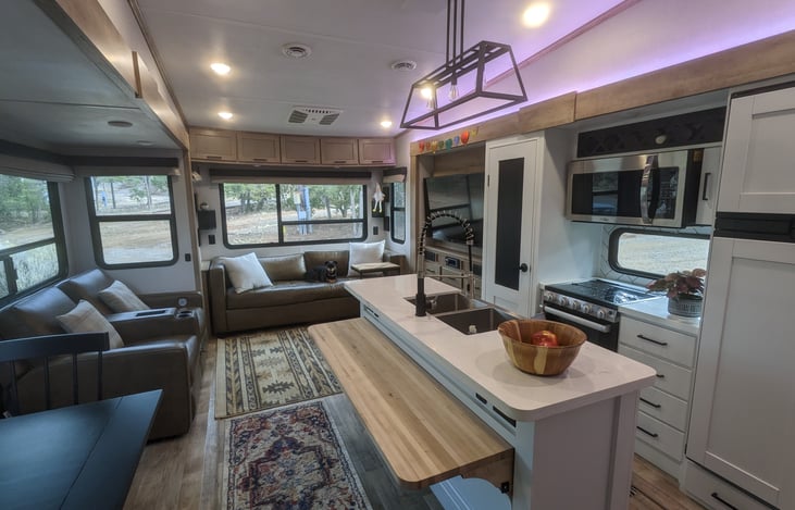 Additional kitchen island countertop raised