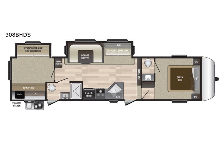 Representative floor plan provided by a trusted RVshare partner.