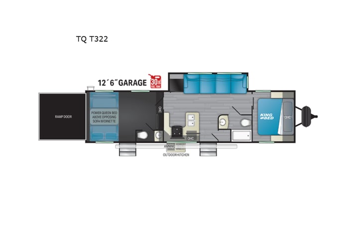 Representative floor plan provided by a trusted RVshare partner.