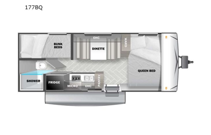 Representative floor plan provided by a trusted RVshare partner.