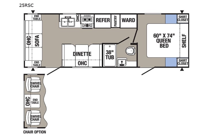 Representative floor plan provided by a trusted RVshare partner.