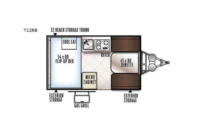 Representative floor plan provided by a trusted RVshare partner.