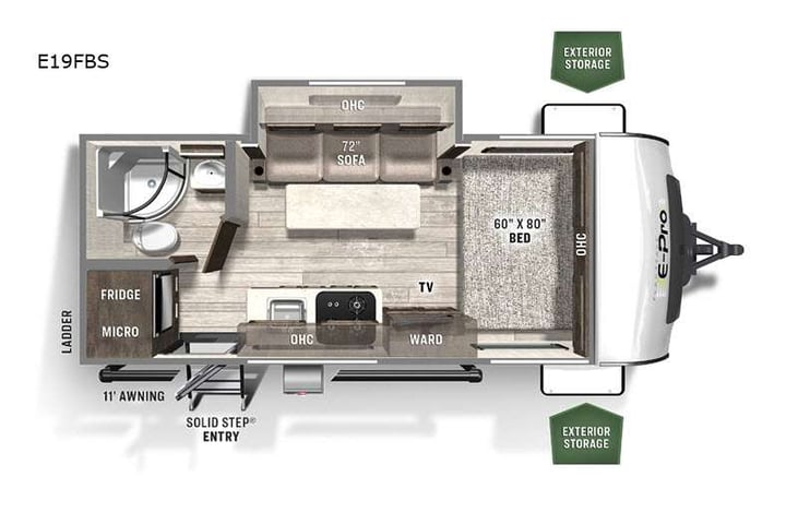 Representative floor plan provided by a trusted RVshare partner.