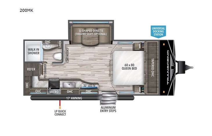 Representative floor plan provided by a trusted RVshare partner.