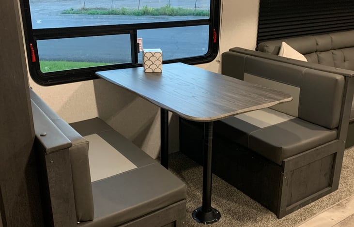 Kitchen table also can be put down as a bed