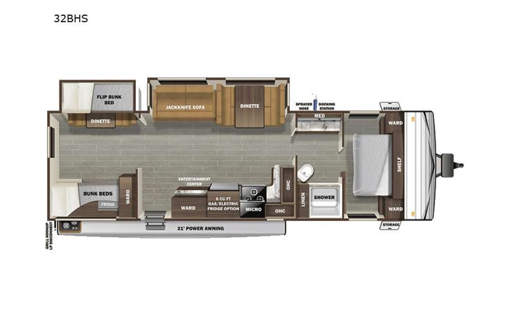 Representative floor plan provided by a trusted RVshare partner.