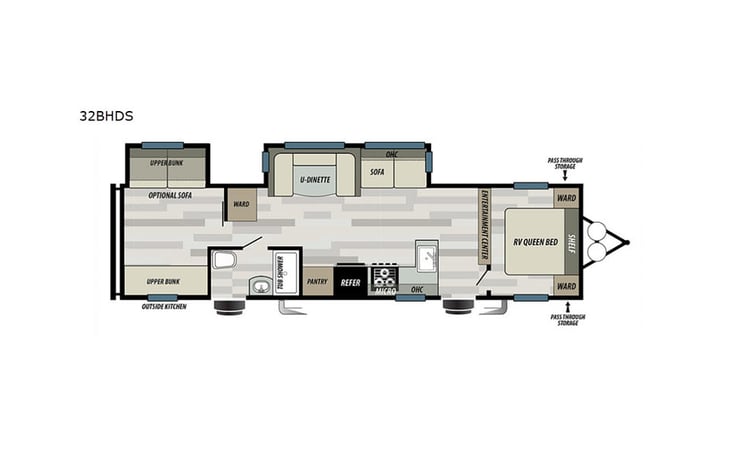 Representative floor plan provided by a trusted RVshare partner.