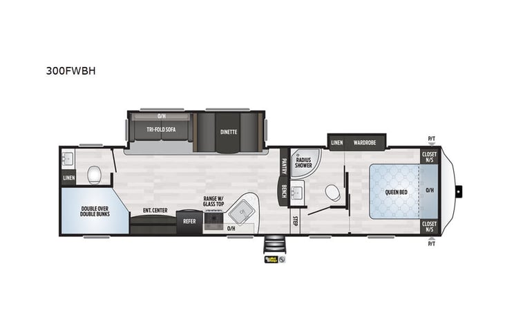 Representative floor plan provided by a trusted RVshare partner.
