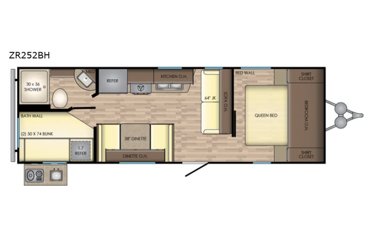 Representative floor plan provided by a trusted RVshare partner.