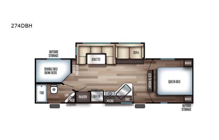 Representative floor plan provided by a trusted RVshare partner.