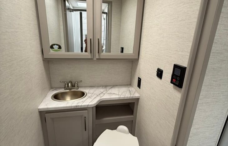 Private shower and toilet area allowing you to have plenty of room to get dressed without feeling crammed.