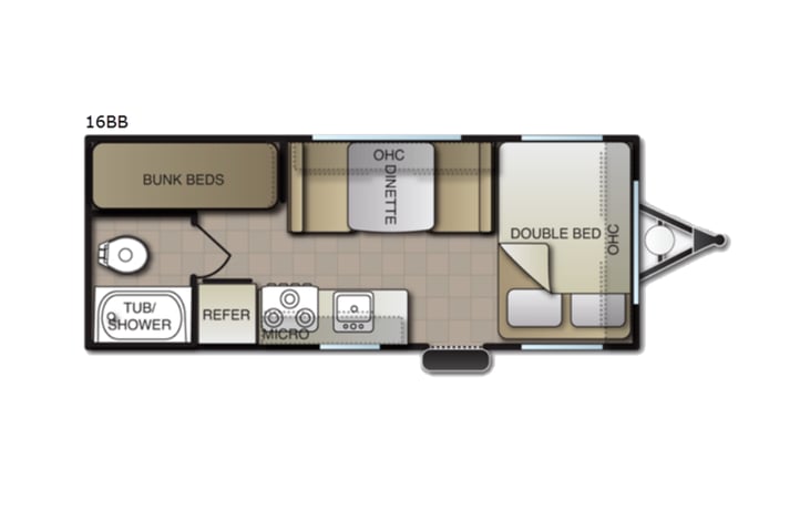 Representative floor plan provided by a trusted RVshare partner.