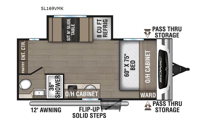 Representative floor plan provided by a trusted RVshare partner.