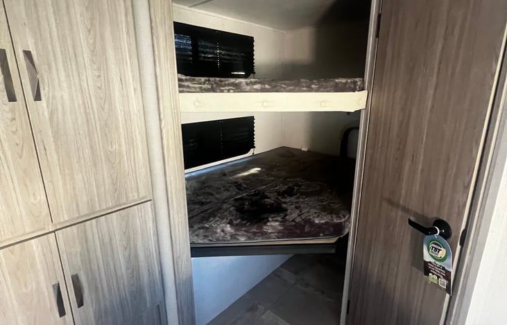 Full sized bunk beds.