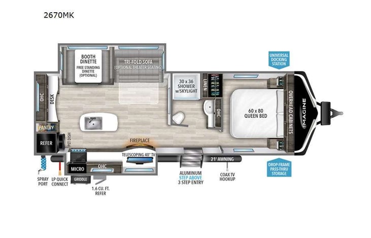 Representative floor plan provided by a trusted RVshare partner.
