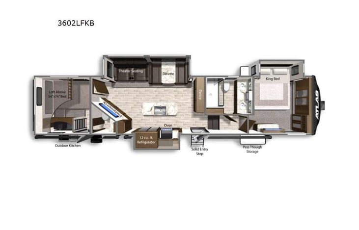 Representative floor plan provided by a trusted RVshare partner.