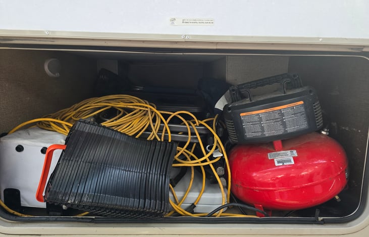 Items shown in storage not included in rental