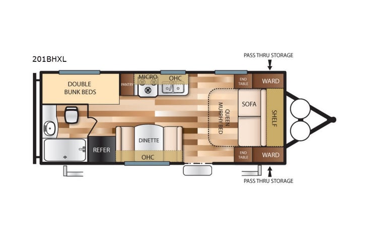Representative floor plan provided by a trusted RVshare partner.