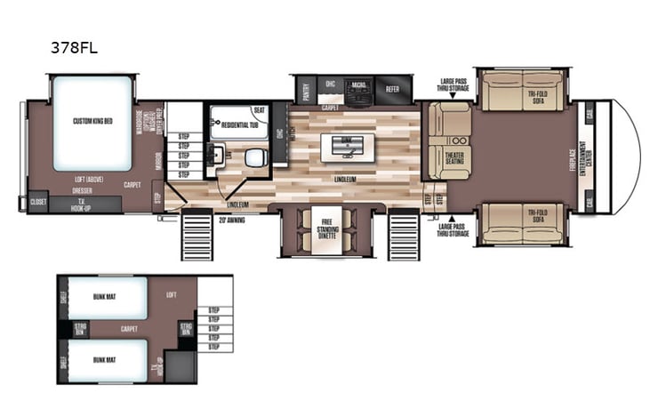 Representative floor plan provided by a trusted RVshare partner.