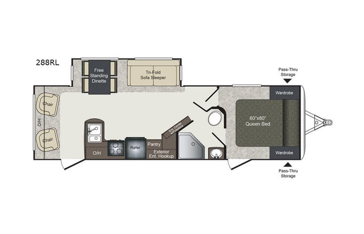 Representative floor plan provided by a trusted RVshare partner.