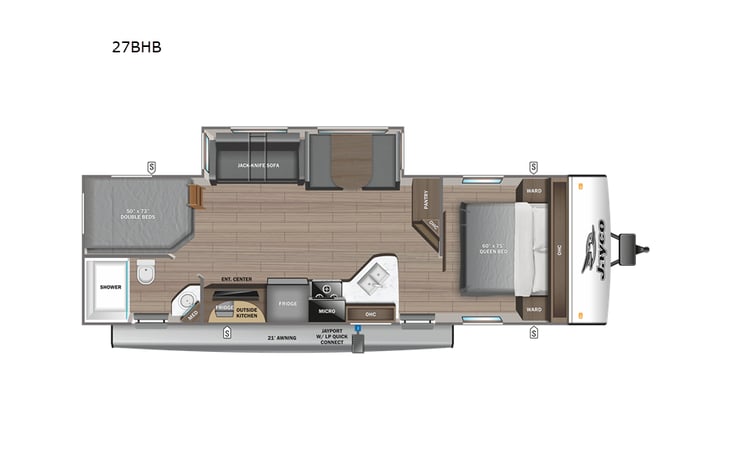 Representative floor plan provided by a trusted RVshare partner.