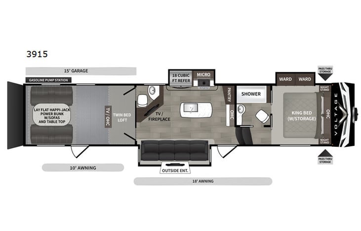 Representative floor plan provided by a trusted RVshare partner.