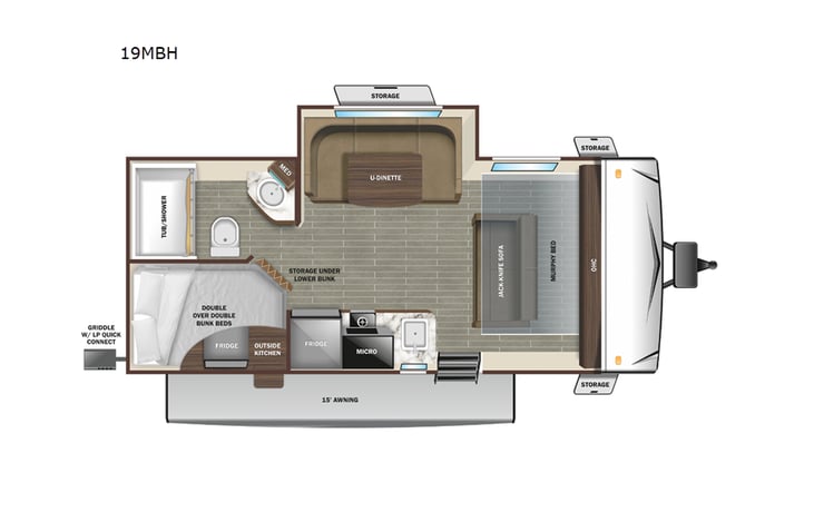 Representative floor plan provided by a trusted RVshare partner.