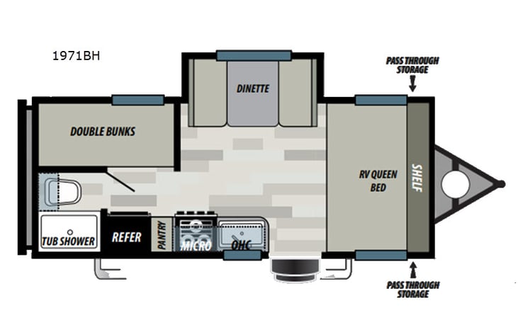 Representative floor plan provided by a trusted RVshare partner.