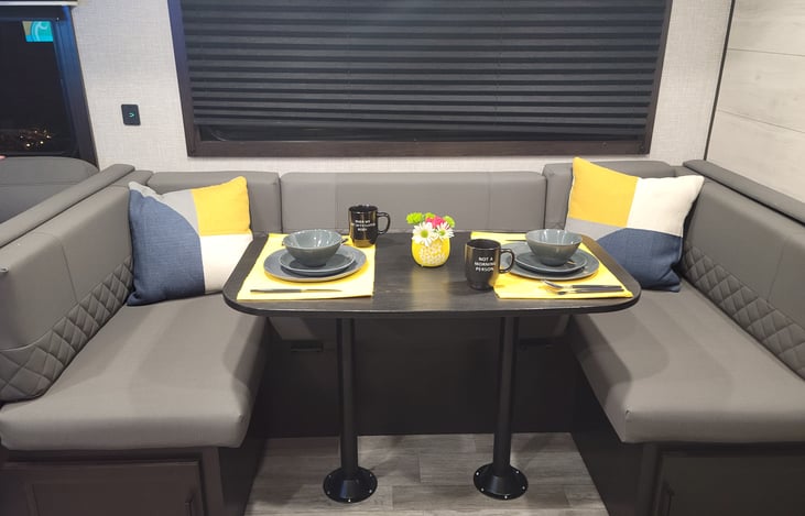 Dinette area can be converted into extra sleeping space as well.