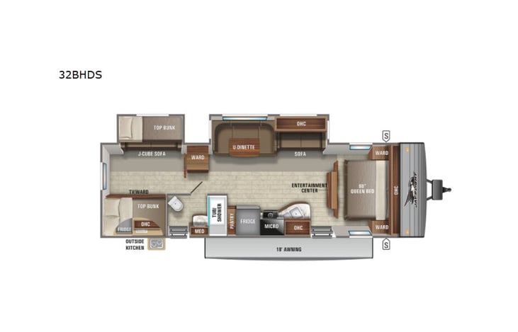Representative floor plan provided by a trusted RVshare partner.