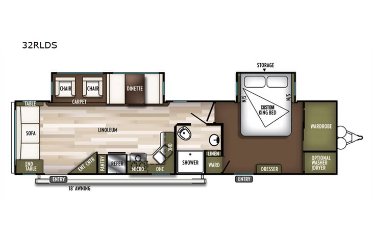 Representative floor plan provided by a trusted RVshare partner.