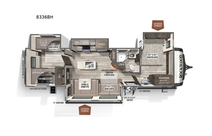 Representative floor plan provided by a trusted RVshare partner.
