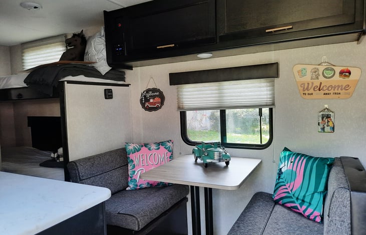 Indoor table for late night games or bad weather meals.