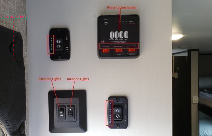 Control panel just inside door.