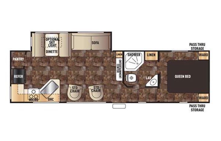 Representative floor plan provided by a trusted RVshare partner.
